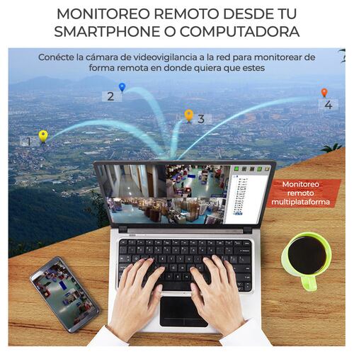 Kit De 4 Cámaras Inalámbricas Con DVR para Seguridad Exterior.
