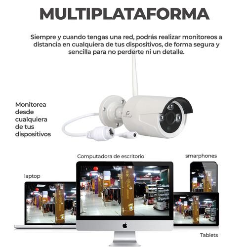 Kit De 4 Cámaras Inalámbricas Con DVR para Seguridad Exterior.