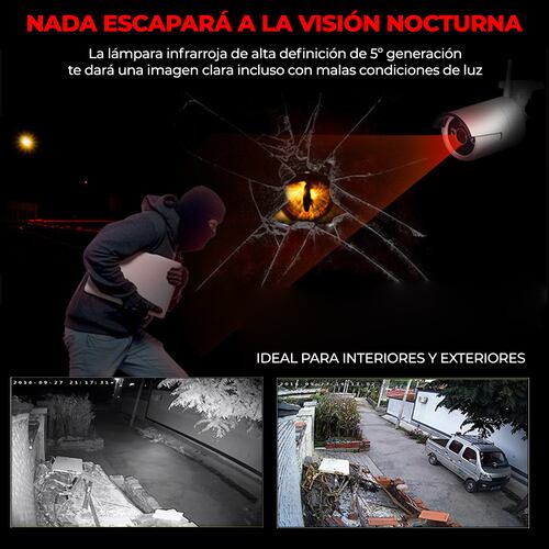 Kit De 4 Cámaras Inalámbricas Con DVR para Seguridad Exterior.