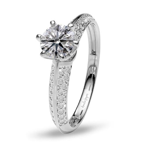 Anillo de compromiso en Oro Blanco de 14k Amelie Joyas