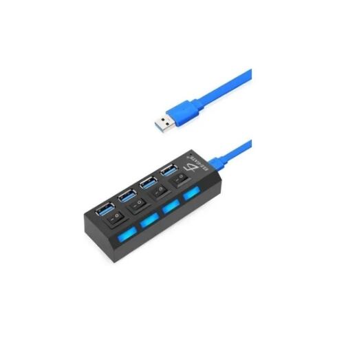 Hub Usb 3.0 Con Switch Led Laptop Pc Mac 4 Puertos