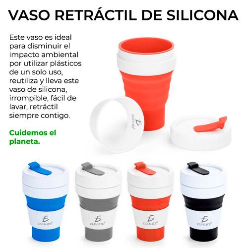 Vaso De Silicona Retráctil Reutilizable.