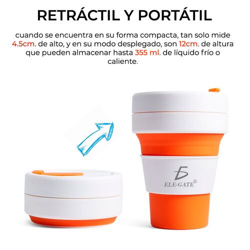 Vaso De Silicona Retráctil Reutilizable.