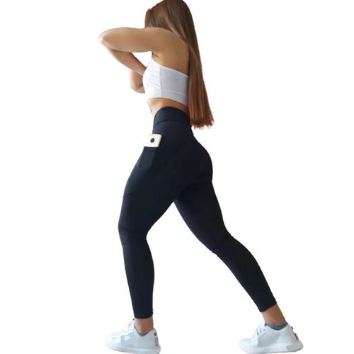 Leggins Dama Deportivo Licra Gym Con Bolsa Celular Moderno.