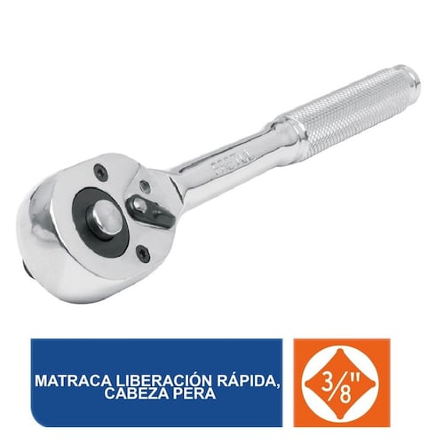 Matraca liberación rápida, cabeza pera, cuadro 3/8", herramienta M-3852PB Pretul