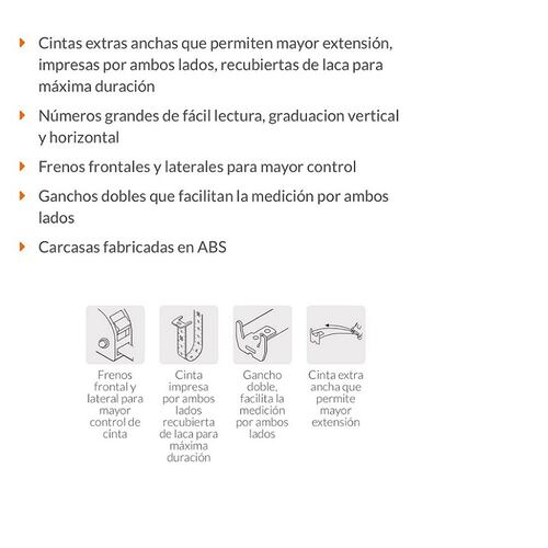 Metro-Cinta metrica Flexómetro XTRA de 5.5 m, cinta 28 mm Naranja  FF-5528 TRUPER