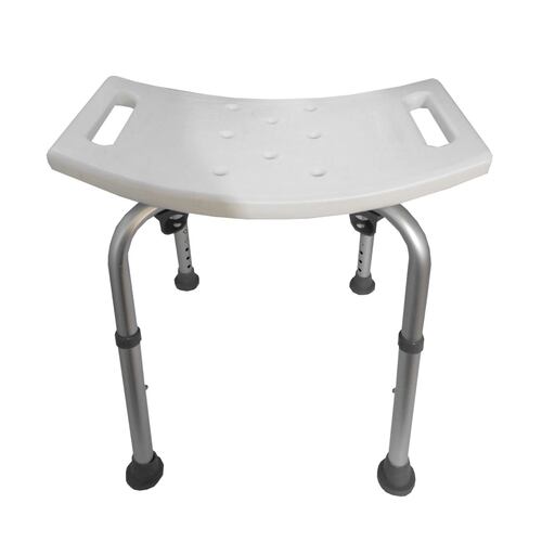 Banco Ducha De Aluminio Con Respaldo Sin Brazos Curvo.