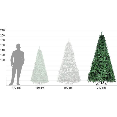 Arbol De Navidad 2.10 m Artificial Frondoso Follaje Pino Verde Apariencia Natural