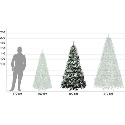 Árbol De Navidad Nevado 1.90 m Pino Nieve Artificial Frondoso Apariencia Natural 