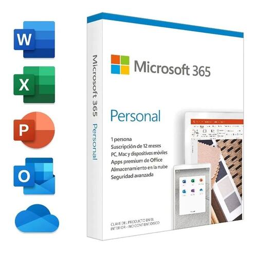 MICROSOFT OFFICE 365 PERSONAL 1 USUARIO 1 AÑO PARA WINDOWS Y MAC, EN ESPAÑOL