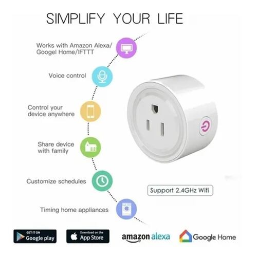 Enchufe Inteligente Wifi Smart Plug Con App Alexa google.