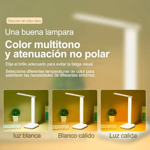 Lámpara Led De Lectura Para Escritorio, Recargable Usb con soporte para celular
