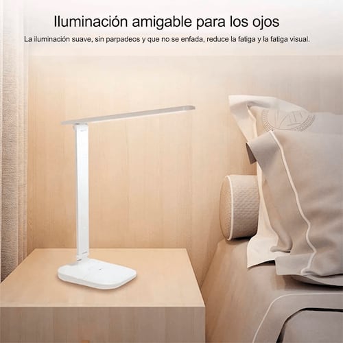 Lámpara Led De Lectura Para Escritorio, Recargable Usb con soporte para celular