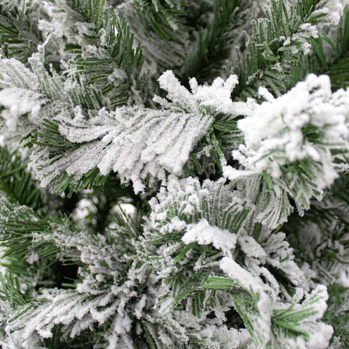 Árbol de Navidad Verde Con Ramas Nevadas Ajustables Plástico Resistente 150 cm