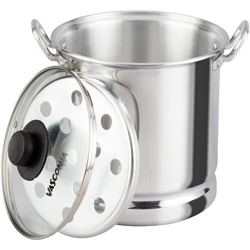 Vaporera Vasconia 22 cm, mangos de aluminio  con tapa de vidrio modelo 4009033