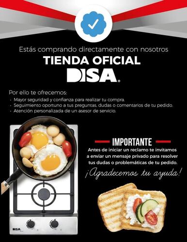 Parrilla a Gas LP/Nat Acero Inoxidable DISA Home 6 Quemadores PAEM-6
