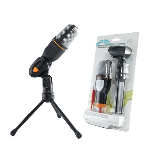 Micrófono Condensador Tripie Antipop Con Divisor De Audio .