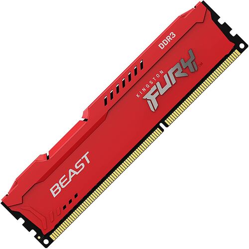 Memoria Ram DDR3 Kingston Fury Beast 1600MHz 4GB PC3-12800 Roja KF316C10BR/4