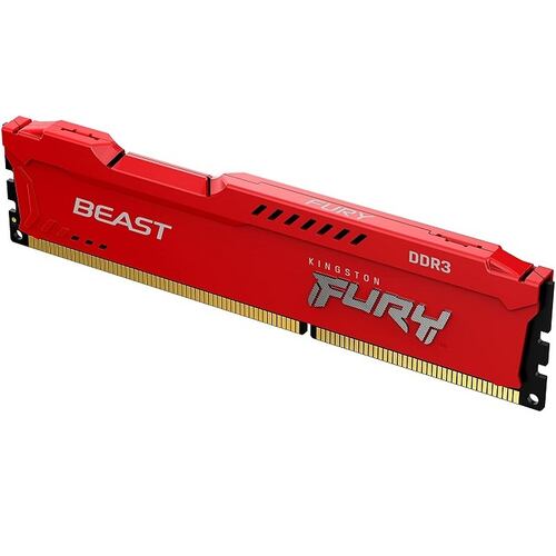 Memoria Ram DDR3 Kingston Fury Beast 1600MHz 4GB PC3-12800 Roja KF316C10BR/4