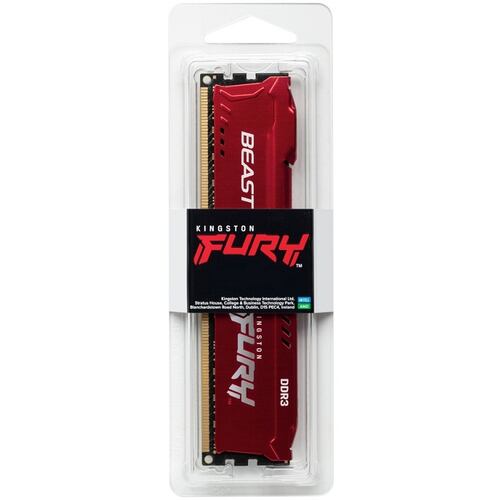 Memoria Ram DDR3 Kingston Fury Beast 1600MHz 4GB PC3-12800 Roja KF316C10BR/4