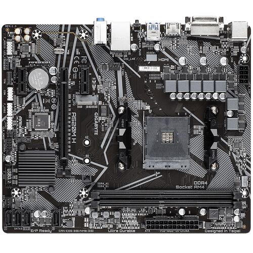 Tarjeta Madre GIGABYTE A520M H 2xDDR4 PCI-E USB3 Socket AM4.