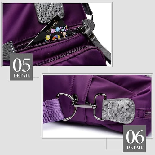 Bolsa Mujer Impermeable Viaje Nylon Tote Crossbody Bandolera Viajera.
