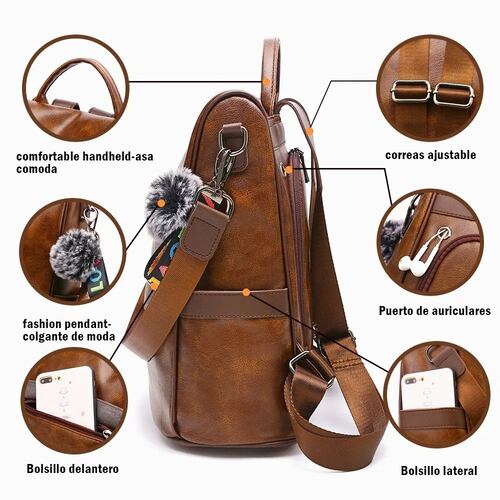 Mochila Mujer Moda Impermeable Antirrobo Bolsa Para Mujer .