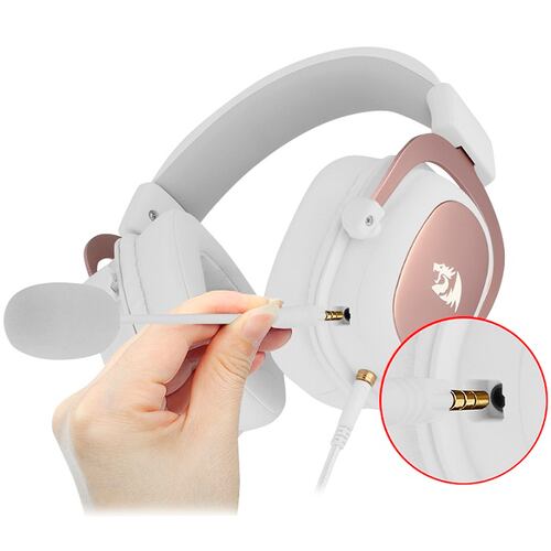 Diadema Redragon Zeus 2 Blanco H510W Microfono Gaming Headset USB 7.1 y 3.5mm
