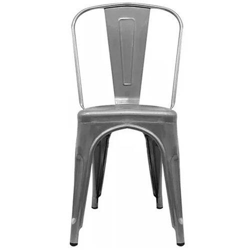 Silla Tolix Acero Vintage Comedor Casa Hogar 5 Piezas Plata.