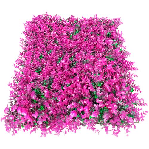 Muro Verde 25 Piezas Follaje Artificial Pared Decorativo 60x40 Pasto Rosa