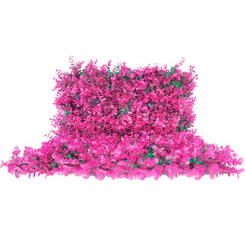 Muro Verde 25 Piezas Follaje Artificial Pared Decorativo 60x40 Pasto Rosa