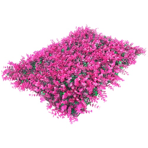 Muro Verde 20 Piezas Follaje Artificial Pared Decorativo 60x40 Pasto Rosa