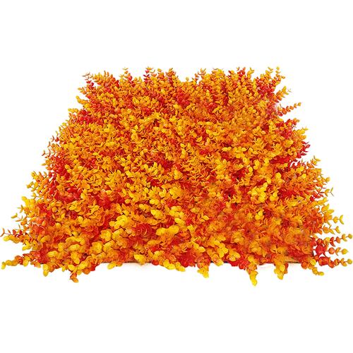 Muro Verde 15 Piezas Follaje Artificial Pared Decorativo 60x40 Pasto Naranja