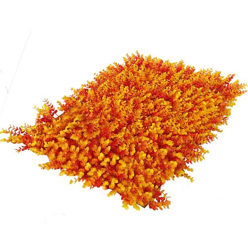Muro Verde 15 Piezas Follaje Artificial Pared Decorativo 60x40 Pasto Naranja