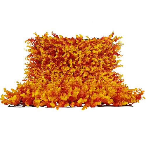 Muro Verde 15 Piezas Follaje Artificial Pared Decorativo 60x40 Pasto Naranja