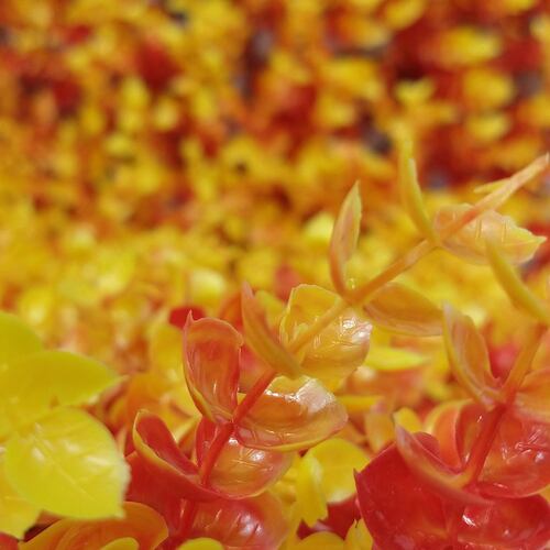 Muro Verde 15 Piezas Follaje Artificial Pared Decorativo 60x40 Pasto Naranja