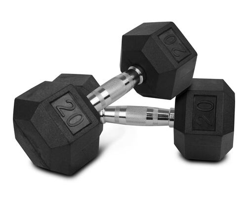 Kit 2 Mancuernas Hexagonales Acero Forro De Neopreno 20 lbs