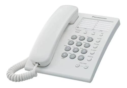 Teléfono alámbrico Panasonic KX-TS550MEW básico blanco 13 memorias