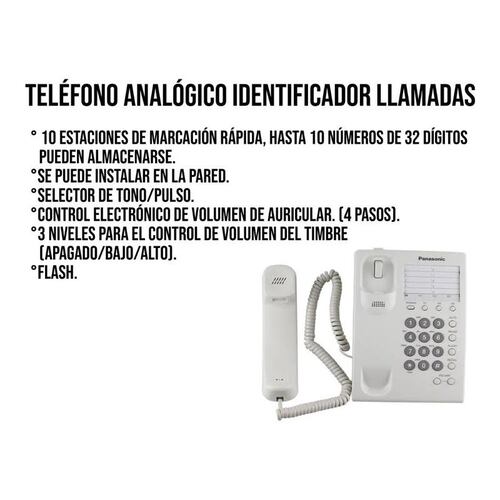 Teléfono alámbrico Panasonic KX-TS550MEW básico blanco 13 memorias