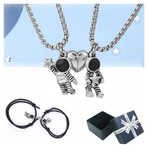 Collar Para Pareja Corazón Imán Pulseras amor Eterno Regalo Novios
