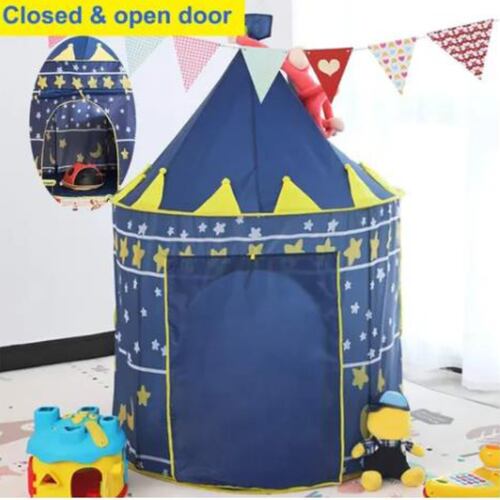 Carpa Castillo Casita Portátil Juguete Infantil Tienda de Niños azul