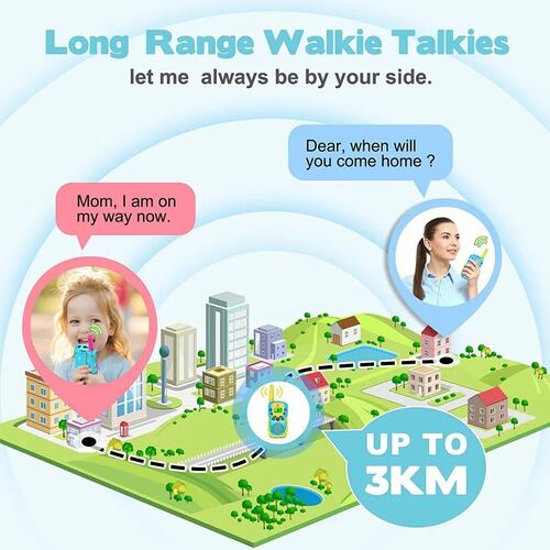 3 Piezas Walkie Talkie Niños Con 8 Canales Vox De 3 Millas