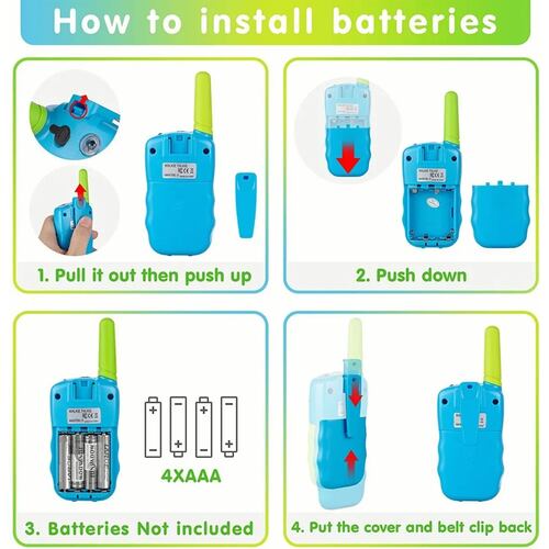 3 Piezas Walkie Talkie Niños Con 8 Canales Vox De 3 Millas