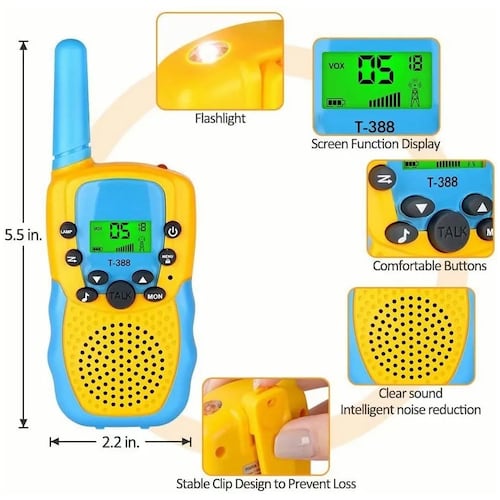 3 Piezas Walkie Talkie Niños Con 8 Canales Vox De 3 Millas