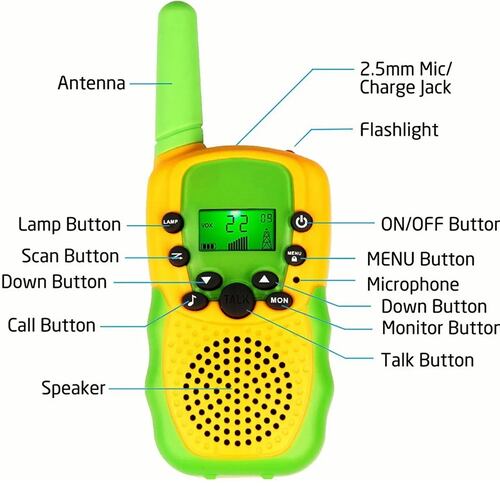 3 Piezas Walkie Talkie Niños Con 8 Canales Vox De 3 Millas