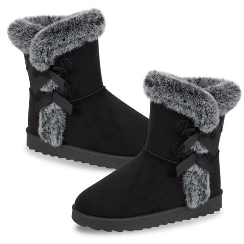 Botas tipo Ugg para mujer, marca PBPS color negro, mod. 993523