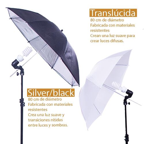 Estudio Fotografico Kit Fotografia Luz Fondos Sombrillas Set Foto.