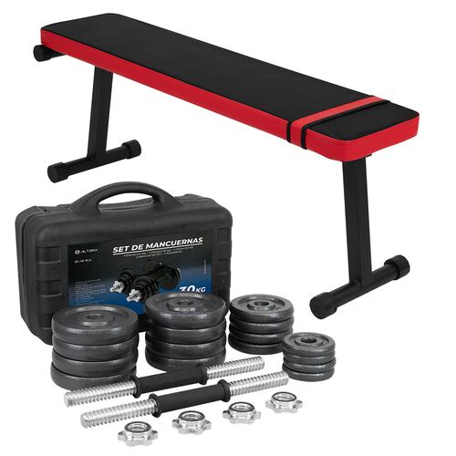 Kit de Mancuernas Banco de Ejercicios Fitness 30 kg