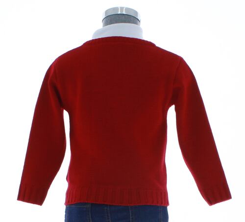 Sueter Niño Tejido Rojo Cuello V 2662 1 a 16 Años.