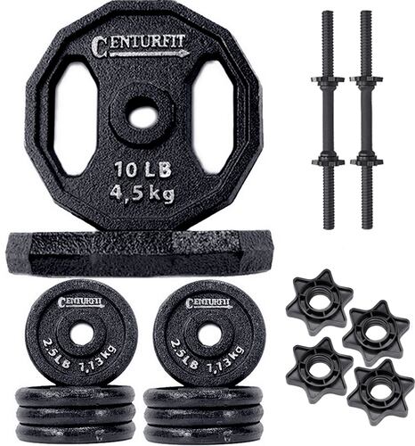 Mancuernas 40 lbs Set Pesas Discos Barra Mancuerna Gym